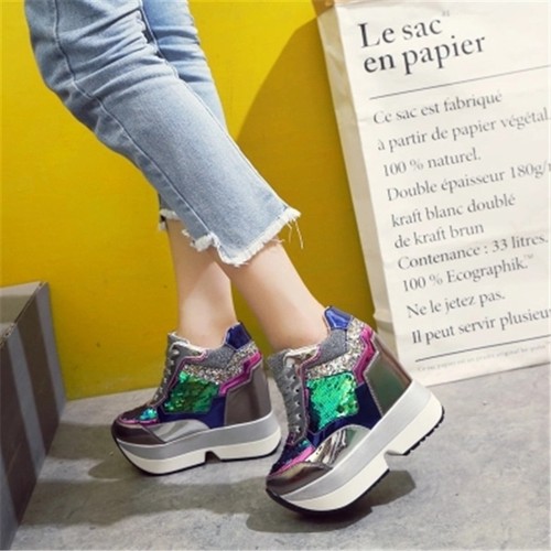 wedge heel casual sneakers